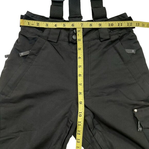Planet Earth Snow Cargo Pants Kids Small Black Suspenders Warm Insulated Outdoor - Picture 10 of 13